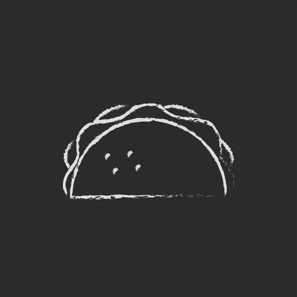 Ícone de taco desenhado em giz . — Fotografia de Stock