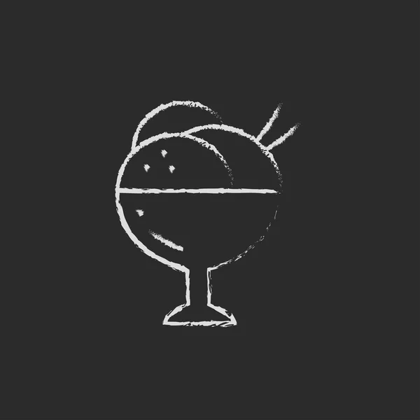 Cup of an ice cream icon drawn in chalk. — Stock Photo, Image