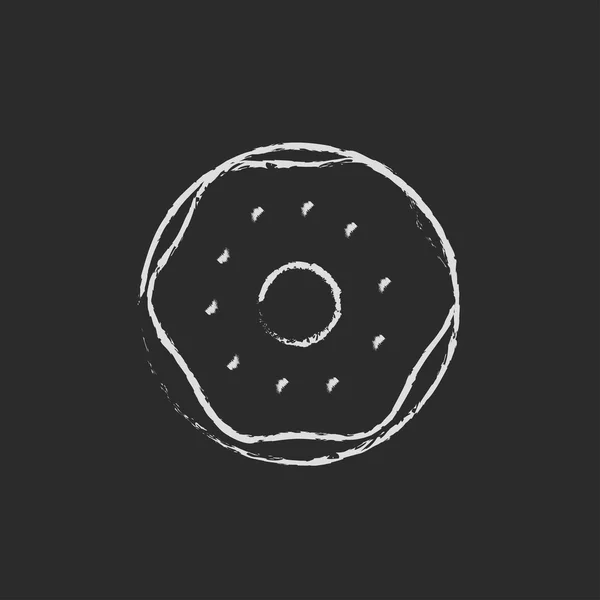 Doughnut icon drawn in chalk. — Stock Photo, Image