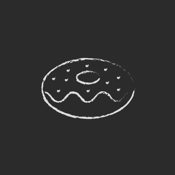 Ícone de donut desenhado em giz . — Fotografia de Stock