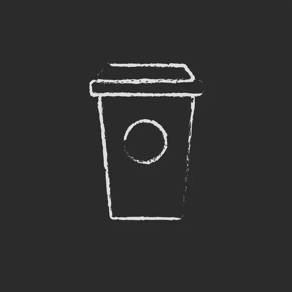 Disponibel cup ikonen dras i krita. — Stockfoto