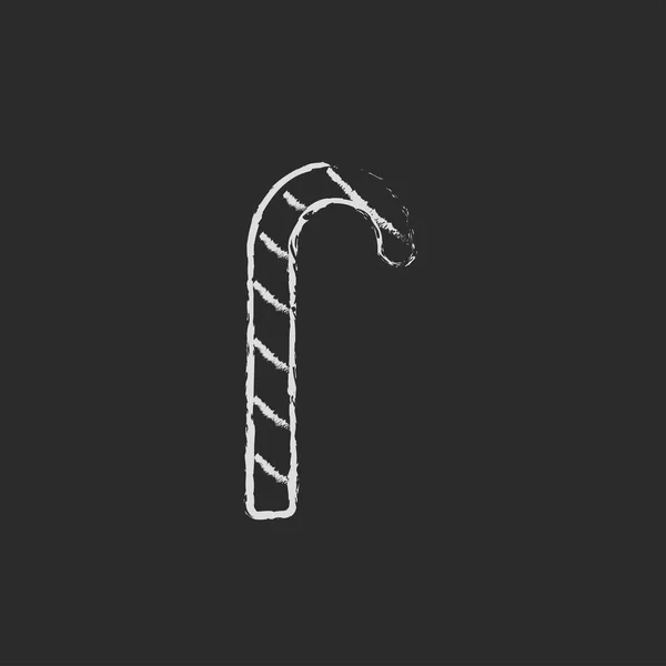 Candy cane icon drawn in chalk. — Stock Photo, Image