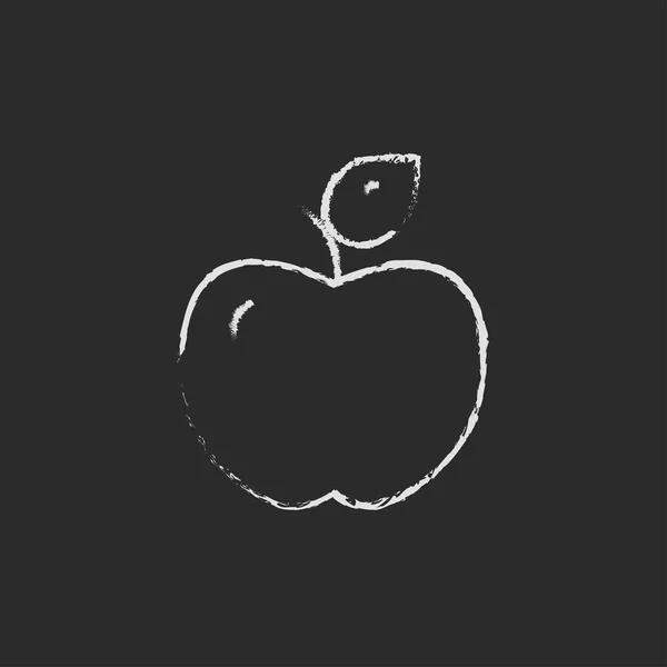 Tebeşirle çizilmiş elma simgesi. — Stok Vektör