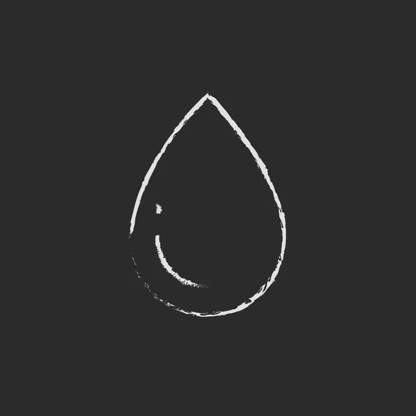 Icona goccia d'acqua disegnata in gesso . — Vettoriale Stock