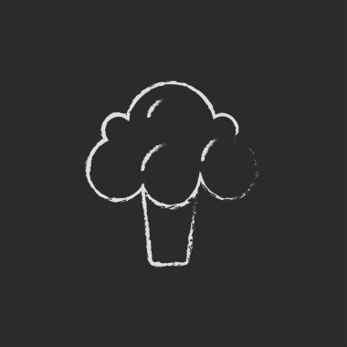 Tebeşirle çizilmiş brokoli simgesi.