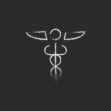 Tebeşirle çizilmiş sağlık sembol simge.