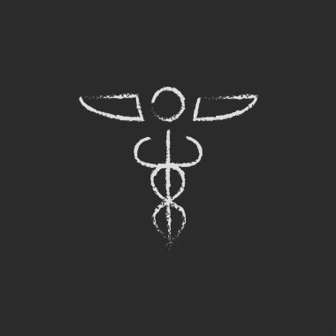 Medical symbol icon drawn in chalk. clipart