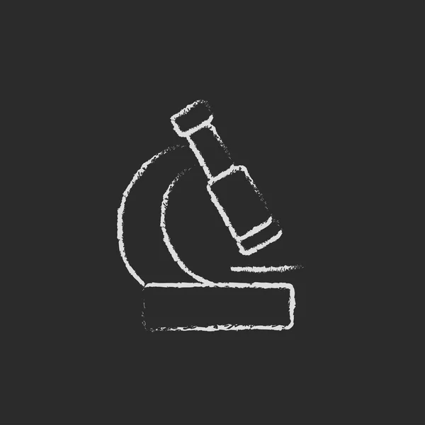 Icona del microscopio disegnata in gesso . — Vettoriale Stock