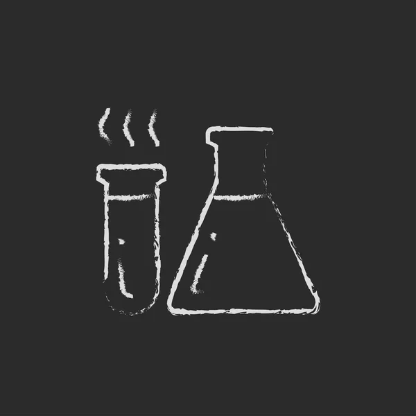 Laboratory equipment icon drawn in chalk. — 스톡 벡터