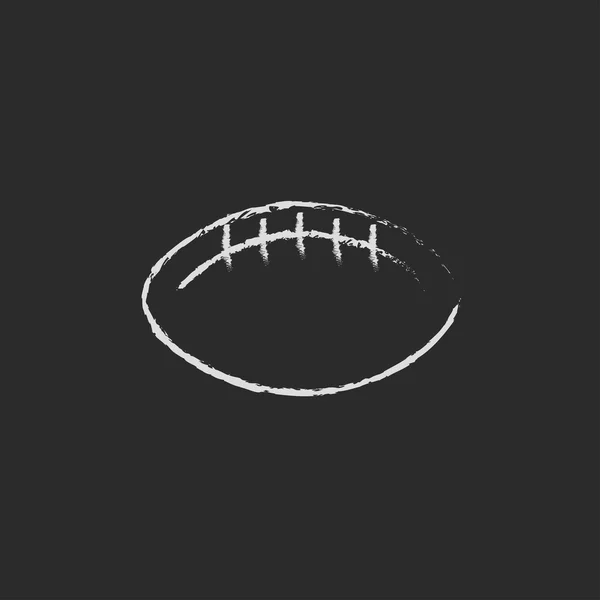 Ícone de bola de futebol de rugby desenhado em giz . — Vetor de Stock