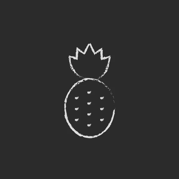 Icône ananas dessinée à la craie . — Image vectorielle