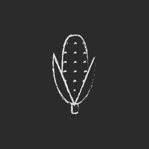Иконка кукурузы, нарисованная мелом . — стоковый вектор