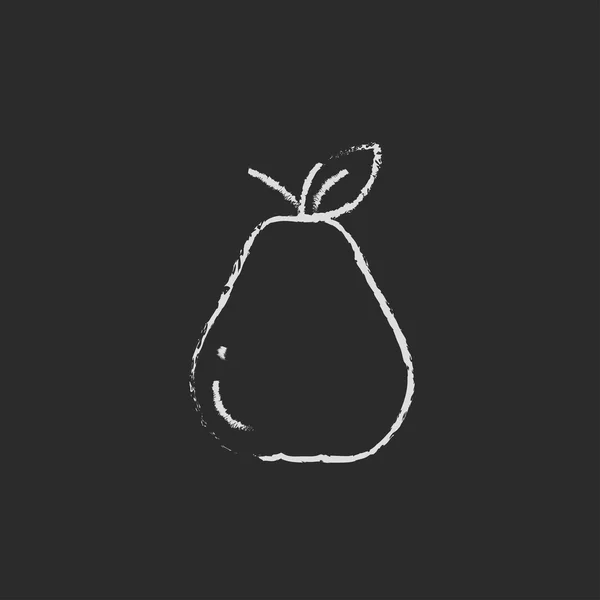 Pear icon drawn in chalk. — Stock Vector