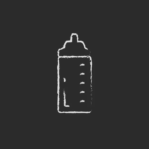 Піктограма пляшки для годування намальована крейдою . — стоковий вектор