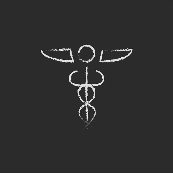 Orvosi szimbólum ikon rajzolt krétával. — Stock Vector