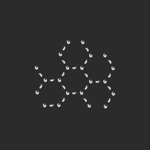 Εικονίδιο μόριο που συντάσσεται με κιμωλία. — Διανυσματικό Αρχείο