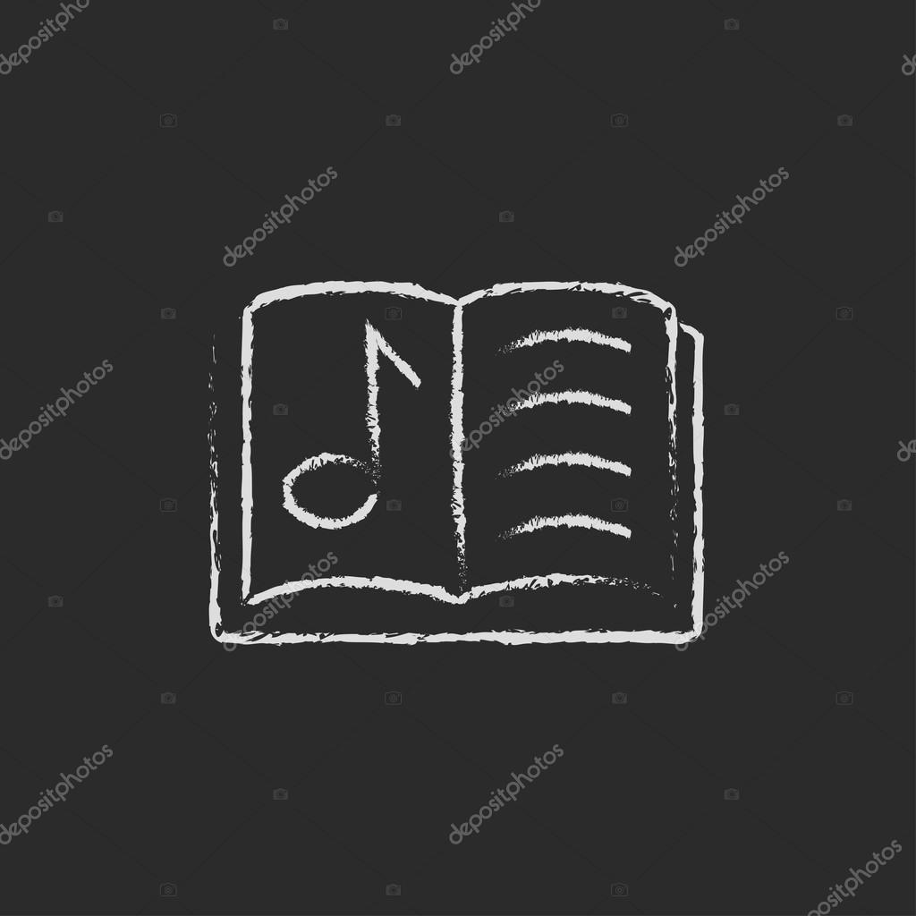 チョークで描かれた音楽本のアイコン. ストックベクター ©VisualGeneration 84324624, image size:1024x1024