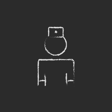 Tebeşirle çizilmiş hemşire simgesi.