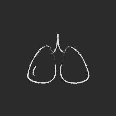 Lungs icon drawn in chalk.