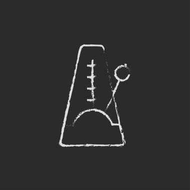 Tebeşirle çizilmiş metronom simgesi.