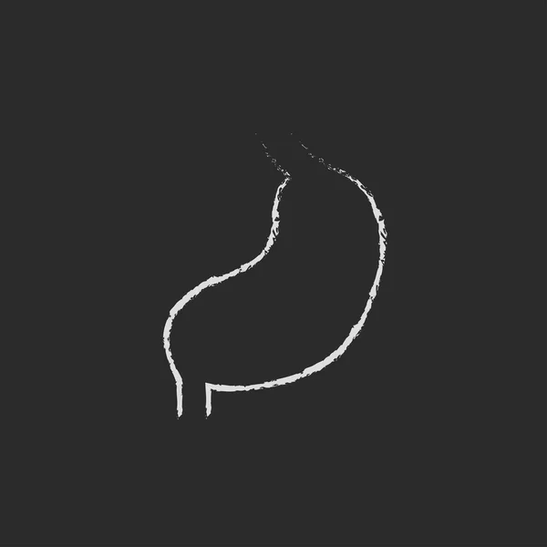 Icona dello stomaco disegnata in gesso . — Vettoriale Stock