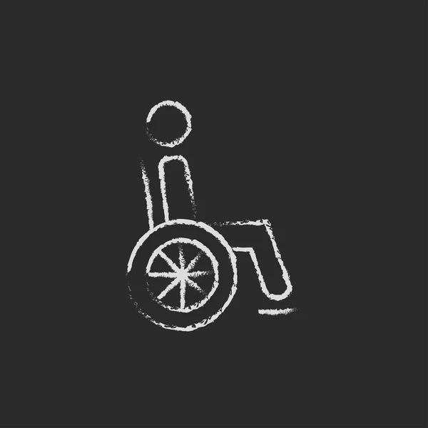 Disabled person icon drawn in chalk. — Stockvector