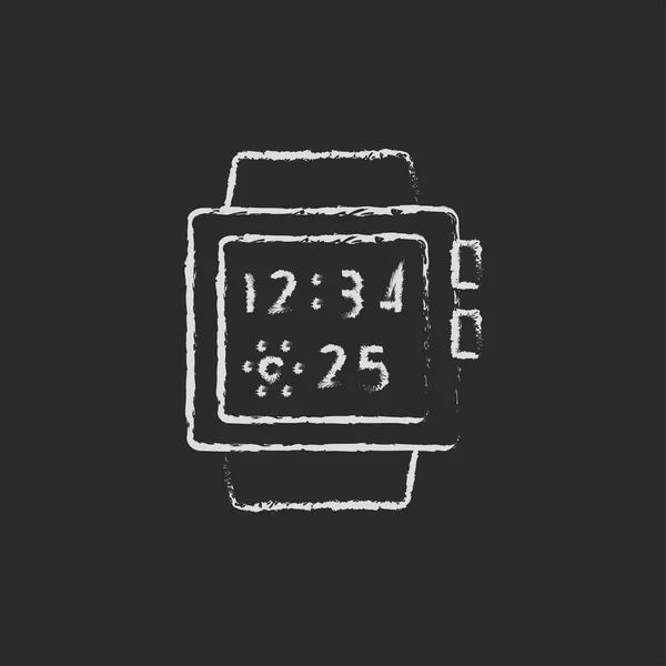 Icona smartwatch disegnata in gesso . — Vettoriale Stock