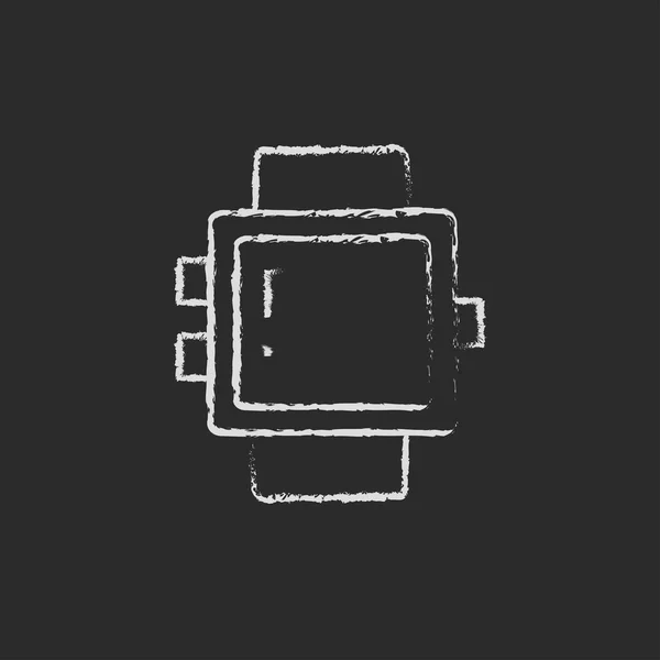 Smartwatch-Symbol in Kreide gezeichnet. — Stockvektor