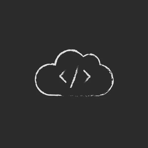 Trasferimento di file cloud apps icona disegnata in gesso . — Vettoriale Stock