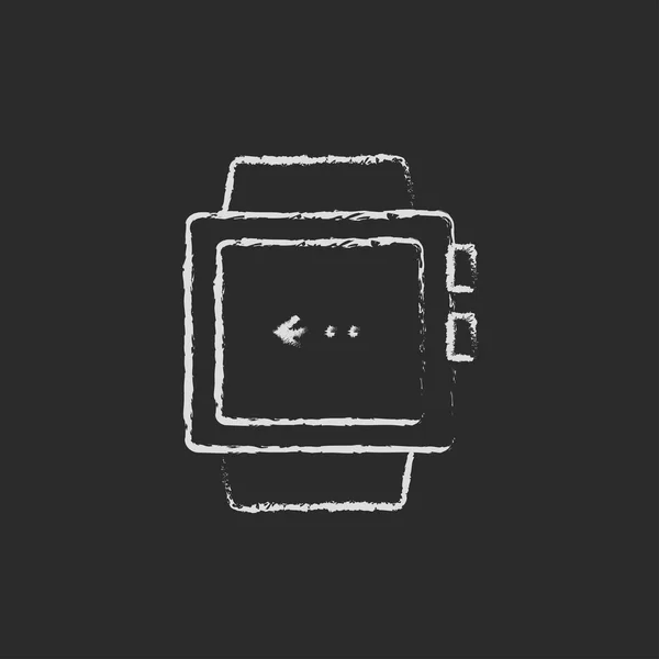 Icona smartwatch disegnata in gesso . — Vettoriale Stock