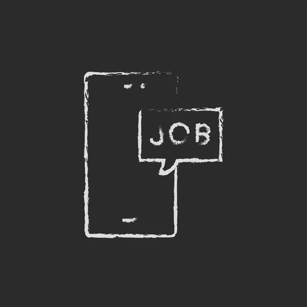 Touch screen phone with message icon drawn in chalk. — Stockvector