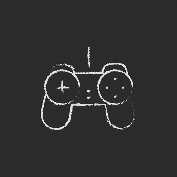 Gamepad icon drawn in chalk. — 图库矢量图片