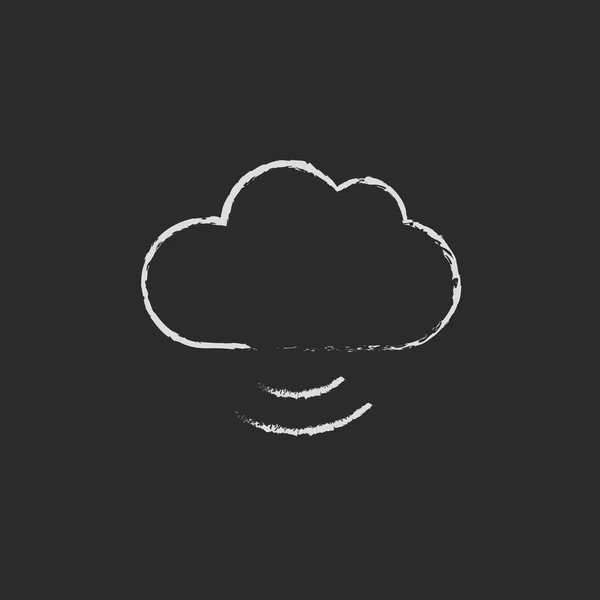 Cloud computing icon drawn in chalk. — 图库矢量图片