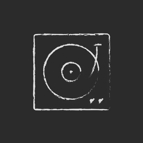 Turntable icon drawn in chalk. — Stock Vector