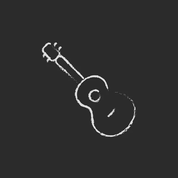 Gitarren-Ikone in Kreide gezeichnet. — Stockvektor