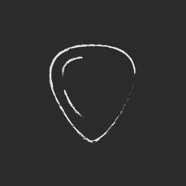 Guitar pick icon drawn in chalk. — Stock Vector