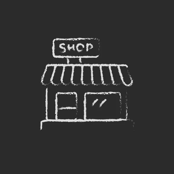 Shop icon drawn in chalk. — Stock Vector