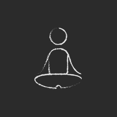 Tebeşirle çizilmiş yoga egzersiz simgesi.