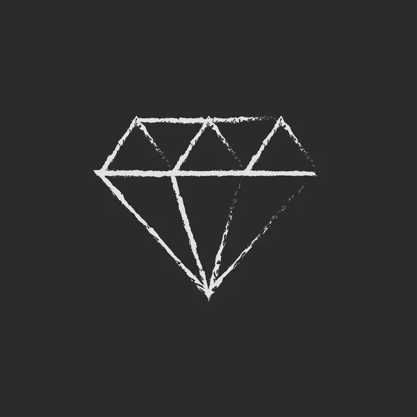 Diamant-Symbol in Kreide gezeichnet. — Stockvektor