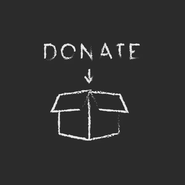 Donation box ikon dras i krita. — Stock vektor