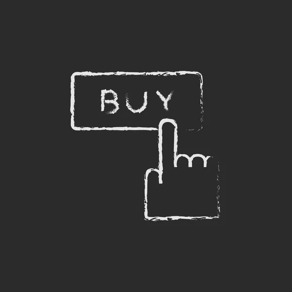 Comprar ícone de botão desenhado em giz . — Vetor de Stock