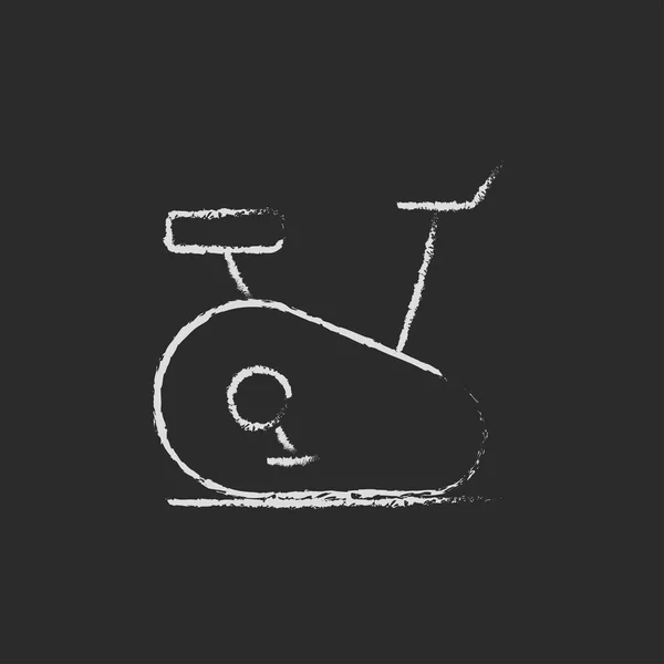 Ícone de bicicleta de exercício desenhado em giz . — Vetor de Stock