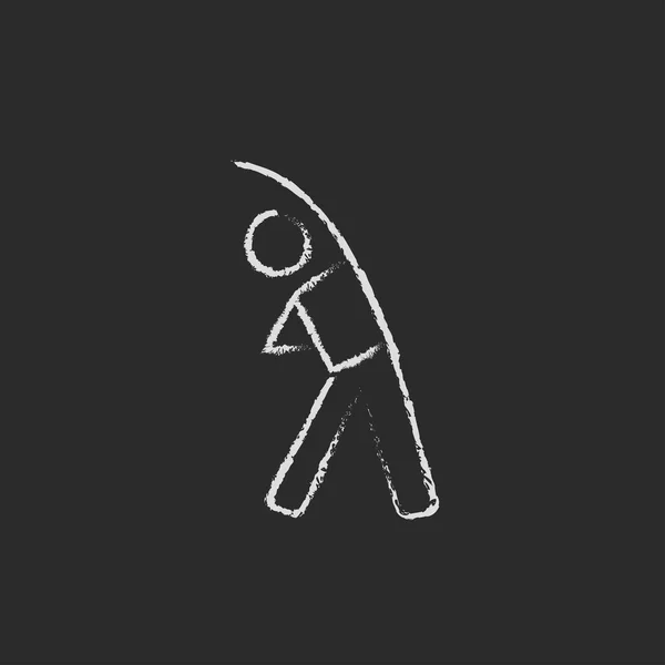 Man making exercises icon drawn in chalk. — Stock Vector