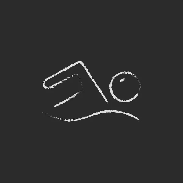 Swimmer icon drawn in chalk. — Stock Vector