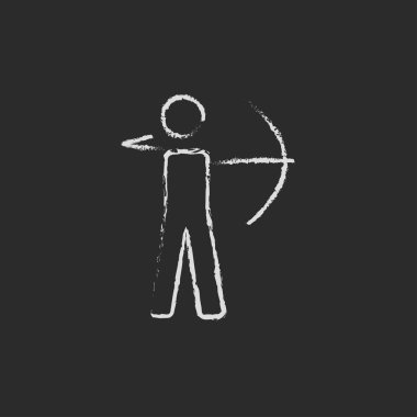 Archer tebeşirle çizilmiş yay simgesiyle.