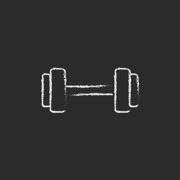 Dumbbell icon drawn in chalk. — Stock Vector