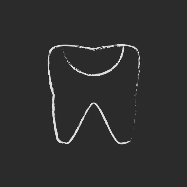 분필로 그려진 치아 붕괴 아이콘. — 스톡 벡터