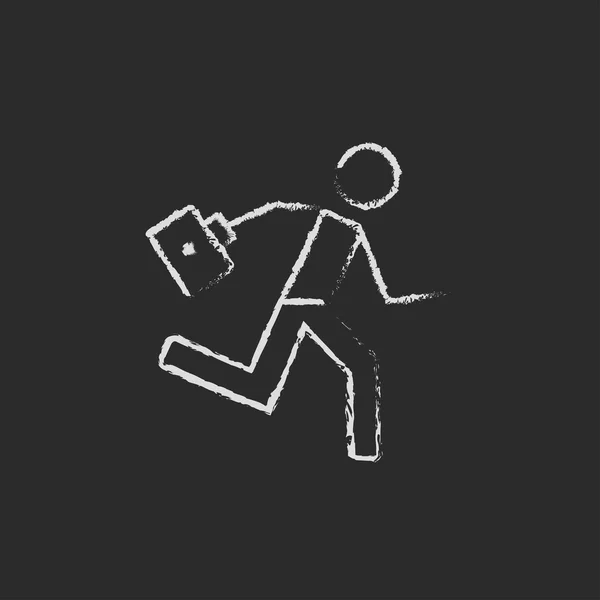 Sanitäter läuft mit in Kreide gezeichnetem Verbandskasten-Symbol. — Stockvektor