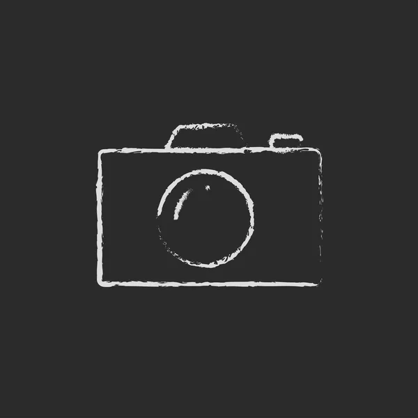 Icono de la cámara dibujado en tiza . — Vector de stock
