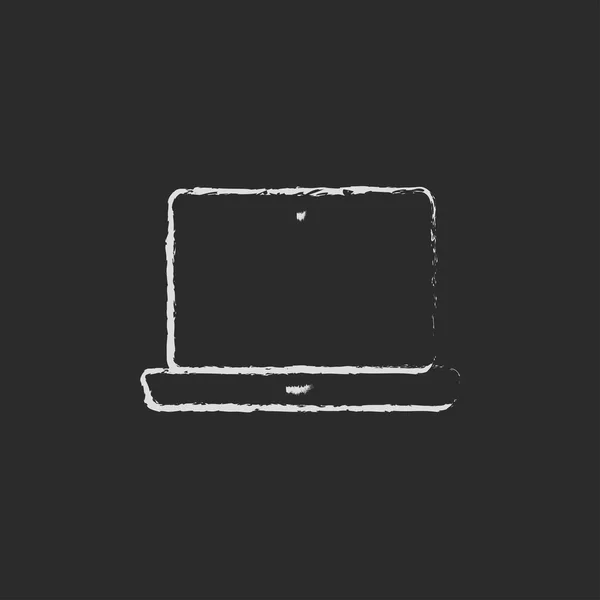 Laptop-Symbol in Kreide gezeichnet. — Stockvektor